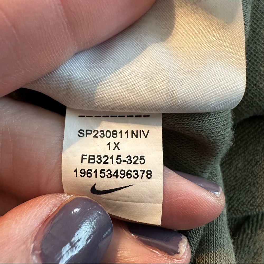 NIKE WOMEN'S SPORTSWEAR HIGH-WAISTED WIDE-LEG TERRY PANTS‎ 1X OLIVE GREEN - Picture 9 of 11